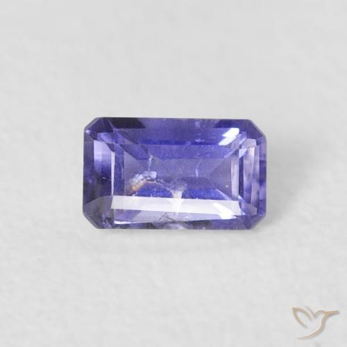 0.27ct Naturel Violet Bleu Iolite, Taille émeraude, VS-SI