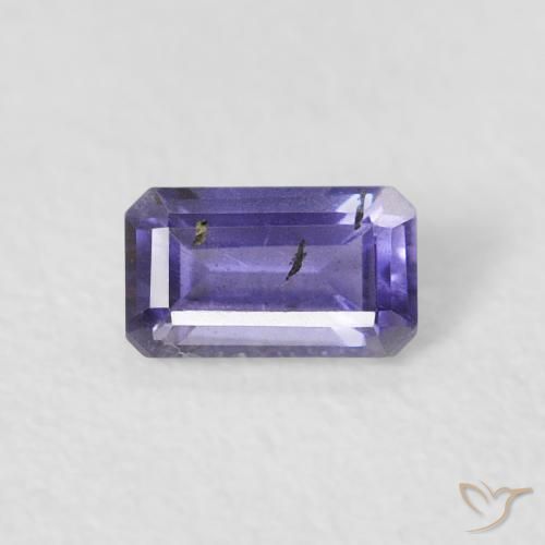 0.27ct Naturel Violet foncé Iolite, Taille émeraude, VS-SI
