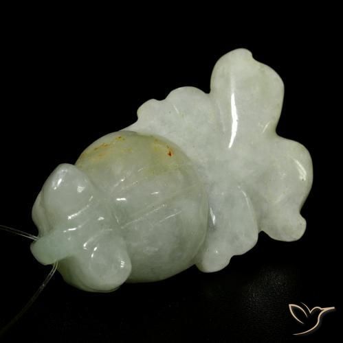 Jade Vert grisâtre naturelle Fantaisie, 27.41 ct, Translucide