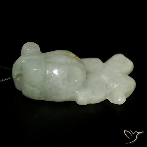 Jade Vert grisâtre naturelle Fantaisie, 27.41 ct, Translucide
