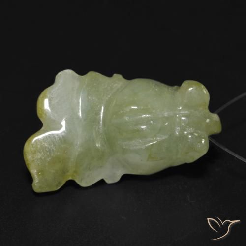 Jade Vert chaud naturelle Fantaisie, 21.61 ct, Translucide