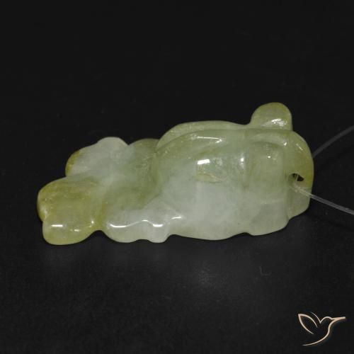 Jade Vert chaud naturelle Fantaisie, 21.61 ct, Translucide