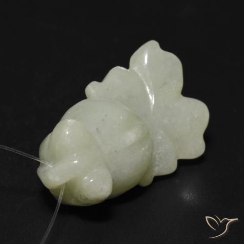 21.36ct Naturel Vert chaud Jade, Fantaisie, Translucide