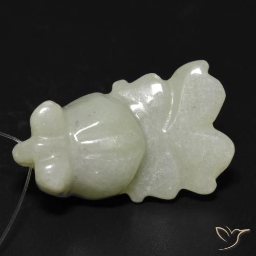 Jade Vert chaud naturelle Fantaisie, 21.36 ct, Translucide