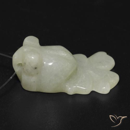 Jade Vert chaud naturelle Fantaisie, 21.36 ct, Translucide