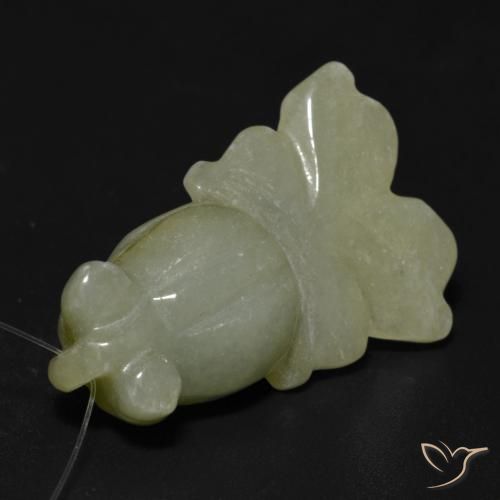 Jade Vert jaunâtre naturelle Fantaisie, 24.98 ct, Translucide