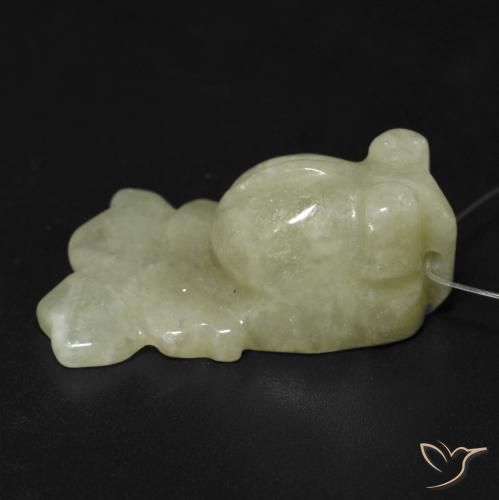 Jade Olive verte naturelle Fantaisie, 37.99 ct, Translucide