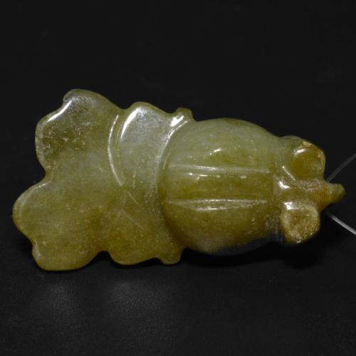 Jade Vert jaunâtre naturelle Forme fantaisie, 27.81 ct, Translucide