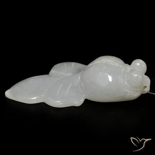 Jade Blanc grisâtre naturelle Fantaisie, 64.19 ct, Translucide