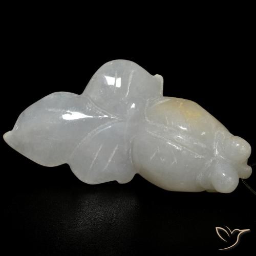 Jade Blanc grisâtre naturelle Fantaisie, 64.19 ct, Translucide