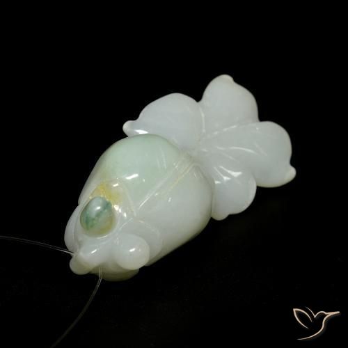 Jade Vert grisâtre naturelle Fantaisie, 68.00 ct, Translucide