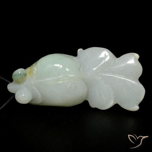 Jade Vert grisâtre naturelle Fantaisie, 68.00 ct, Translucide