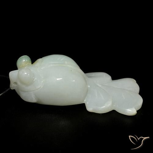 Jade Vert grisâtre naturelle Fantaisie, 68.00 ct, Translucide