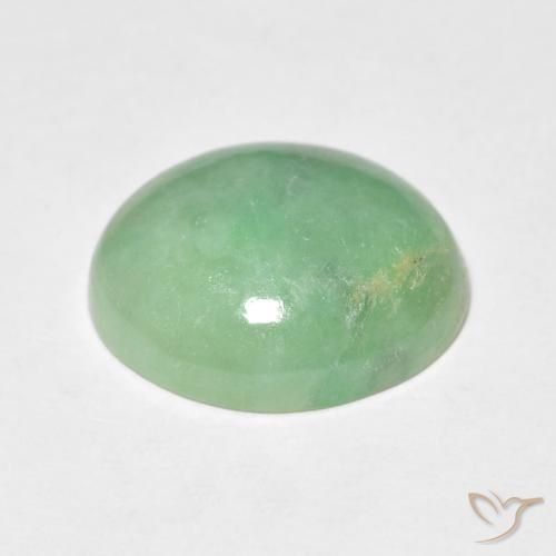 Jade Vert clair naturelle ovale, 4.81 ct, Opaque