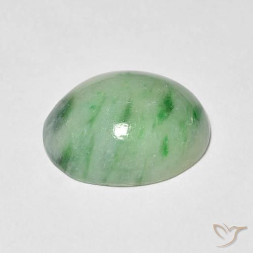 Jade Vert chaud naturelle ovale, 4.75 ct, Opaque