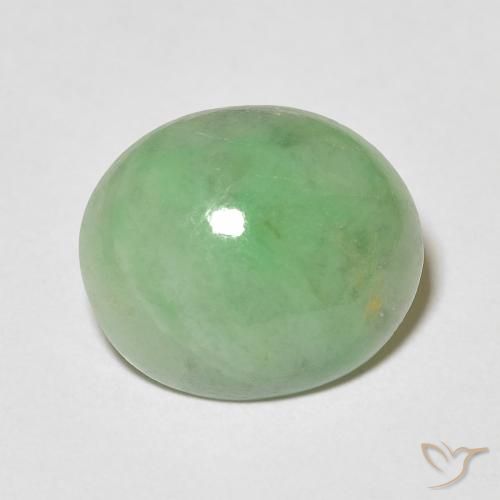 4.34ct Naturel Vert jaunâtre Jade, ovale, Opaque