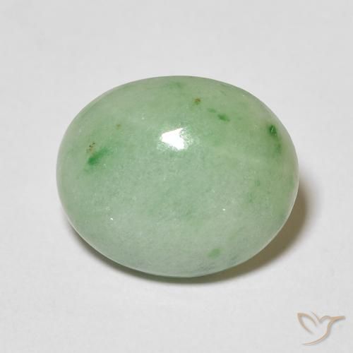 3.89ct Naturel Vert clair Jade, ovale, Opaque