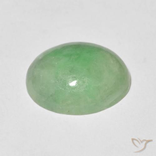 Jade Vert citron naturelle ovale, 4.52 ct, Opaque