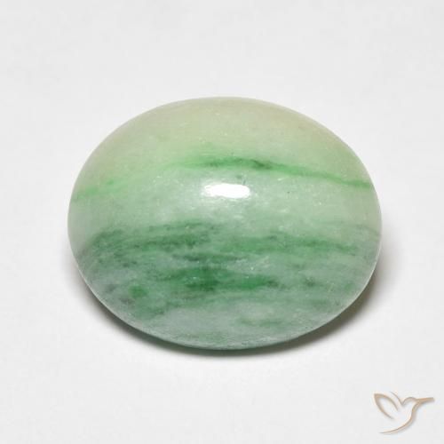 Jade Medium Light Green naturelle ovale, 5.18 ct, Opaque