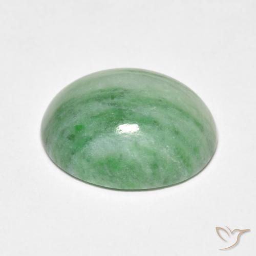 Jade Medium Light Green naturelle ovale, 5.18 ct, Opaque