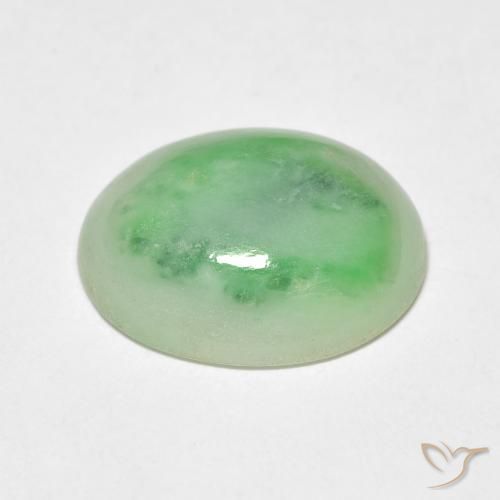 Jade Vert jaunâtre naturelle ovale, 4.81 ct, Opaque