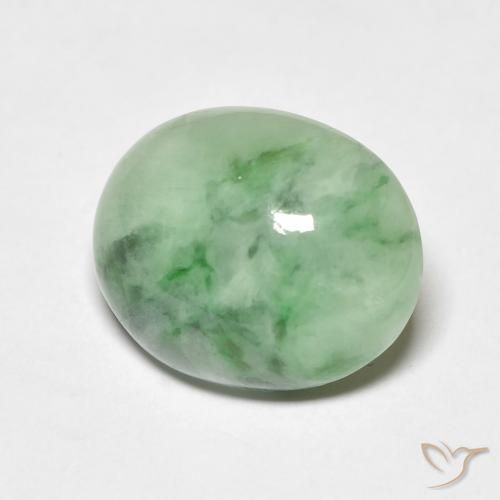 4.71ct Naturel Vert jaunâtre Jade, ovale, Opaque