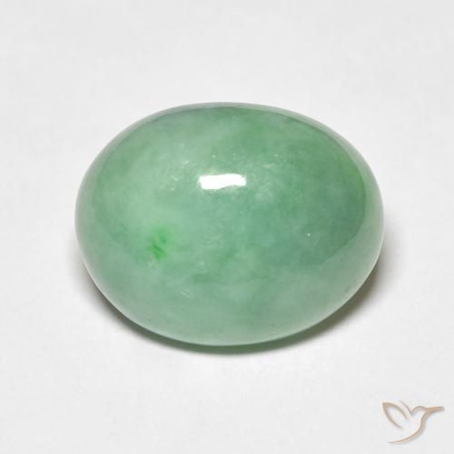 4.50ct Naturel Vert mousse pâle Jade, ovale, Opaque