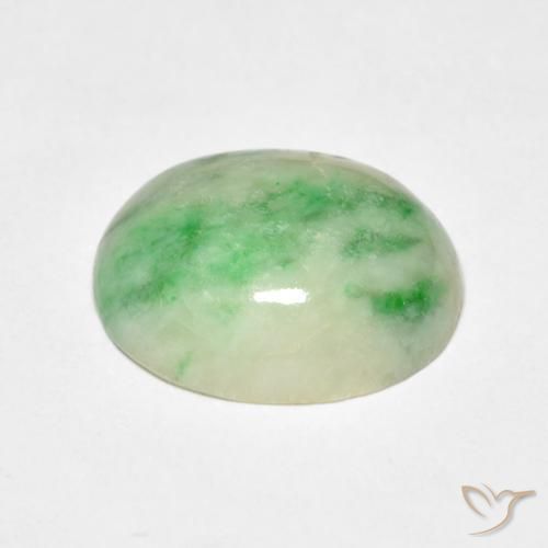 Jade Vert jaunâtre naturelle ovale, 4.46 ct, Opaque