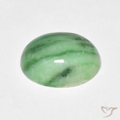 Jade Vert moyen naturelle ovale, 4.63 ct, Opaque