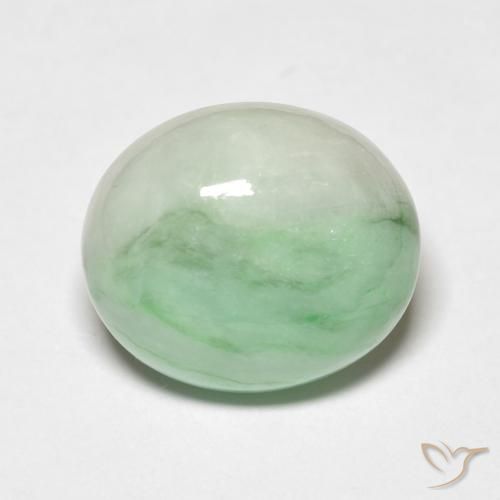 5.44ct Naturel Vert jaune pâle Jade, ovale, Opaque