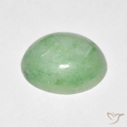 Jade Vert sauge léger naturelle ovale, 3.67 ct, Opaque