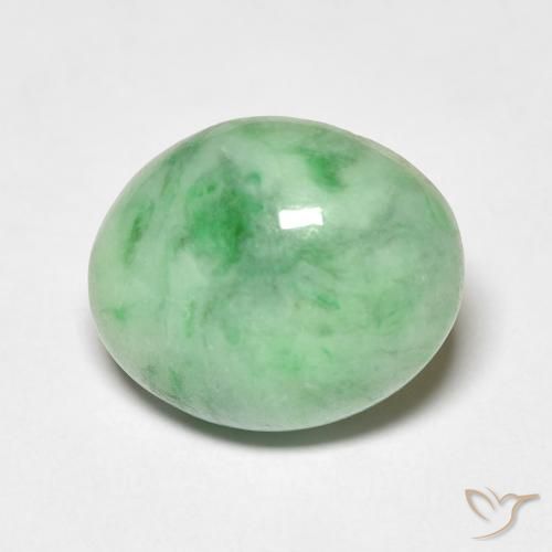 5.38ct Naturel Vert moyen Jade, ovale, Opaque