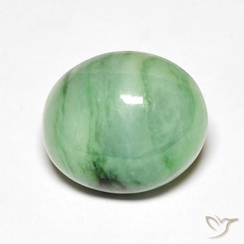 Jade Vert clair naturelle ovale, 5.12 ct, Opaque