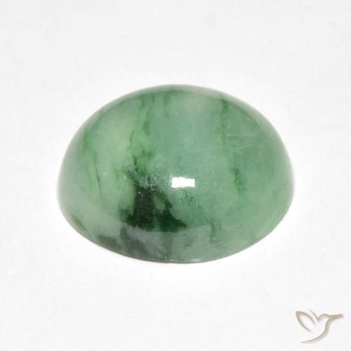 Jade Vert clair naturelle ovale, 5.12 ct, Opaque