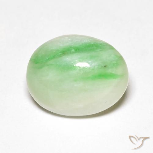 Jade Vert jaune léger naturelle ovale, 4.60 ct, Opaque
