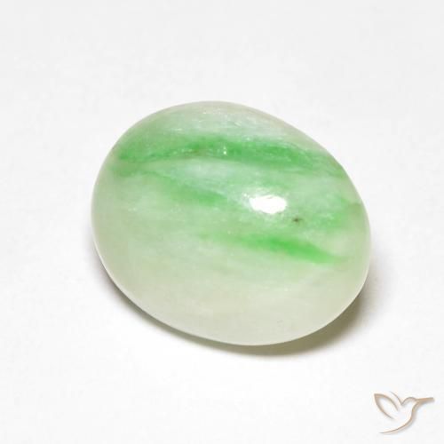 Jade Vert jaune léger naturelle ovale, 4.60 ct, Opaque
