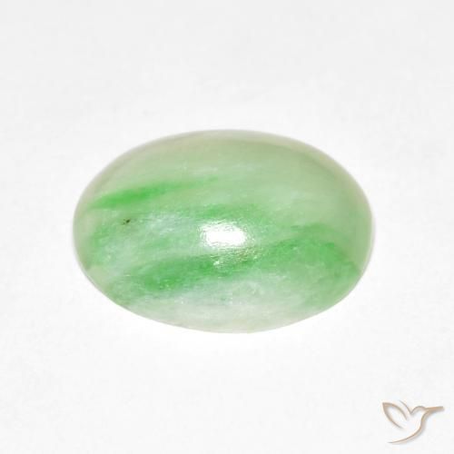 Jade Vert jaune léger naturelle ovale, 4.60 ct, Opaque