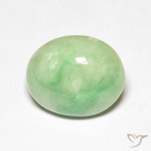 4.61ct Naturel Vert poire léger Jade, ovale, Opaque