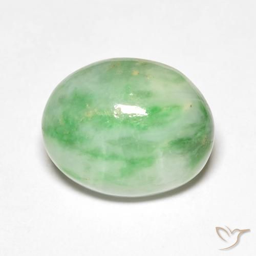 5.85ct Naturel Blanc Vert Jade, ovale, Opaque