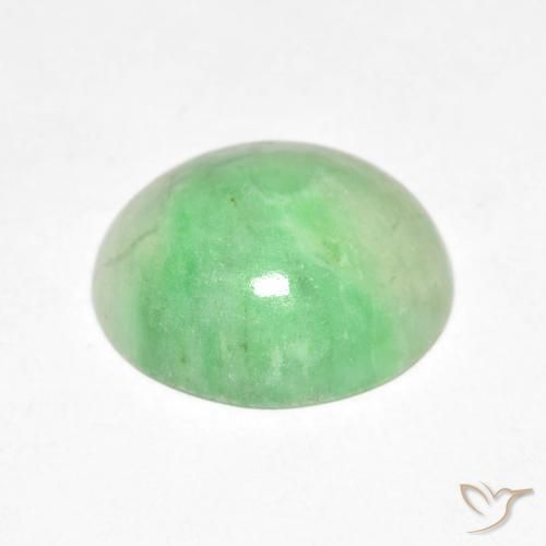 Jade Blanc Vert naturelle ovale, 4.32 ct, Opaque