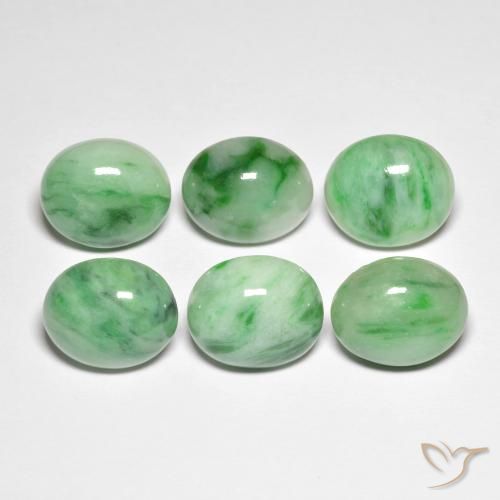 4.94ct Naturel Vert Jade, ovale, Opaque