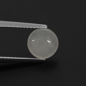 Jadéite Blanc naturelle Coupe roude, 1.59 ct, Translucide