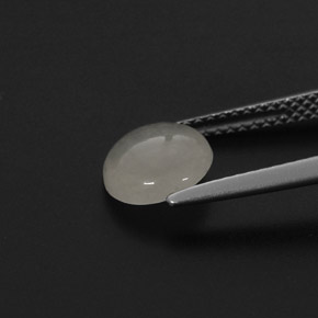 Jadéite Blanc naturelle Coupe roude, 1.59 ct, Translucide