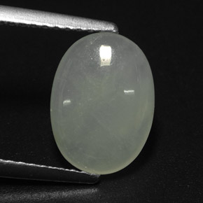 Jadéite vert naturelle transparent, 2,39 ct, transparent / translucide