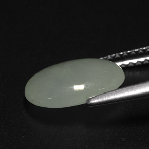 Jadéite vert naturelle transparent, 2,39 ct, transparent / translucide