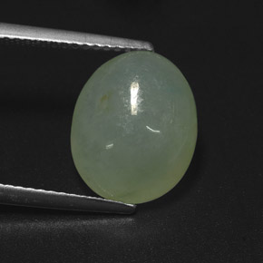 Jadéite vert naturelle transparent, 6,28 ct, transparent / translucide
