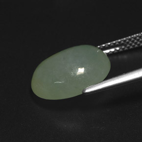 Jadéite vert naturelle transparent, 6,28 ct, transparent / translucide