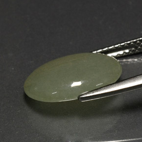Jadéite vert naturelle transparent, 4,80 ct, transparent / translucide