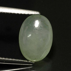 Jadéite vert naturelle transparent, 4,22 ct, transparent / translucide