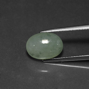 Jadéite vert naturelle transparent, 4,45 ct, transparent / translucide